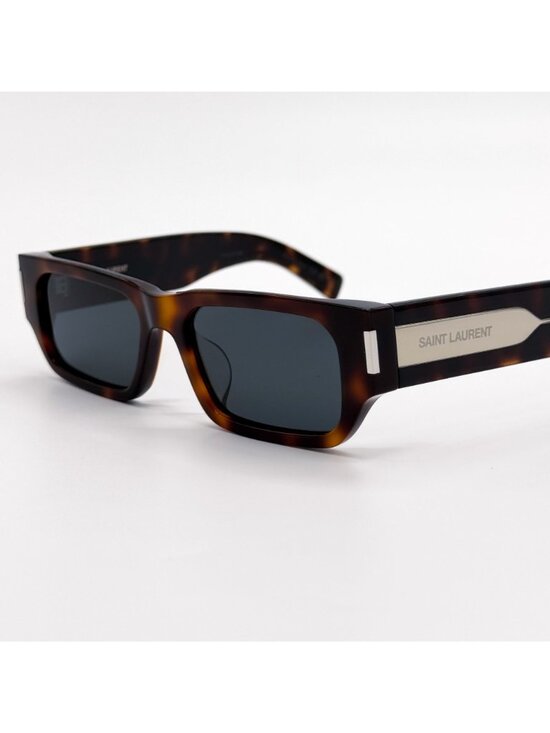 NEW SAINT LAURENT SUNGLASSES SL660F 002 UNISEX SQUARE HAVANA/GRAY EYEWEAR SL660 main image 5